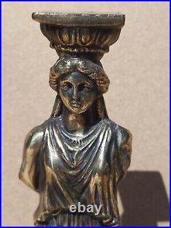 Vintage Old Antique Brass effect Statue Greek Goddess marble katyaptie 10tall