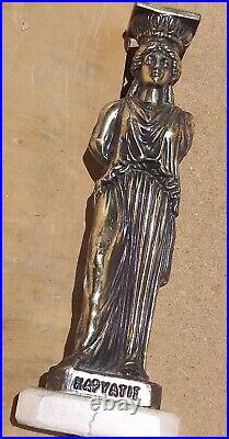 Vintage Old Antique Brass effect Statue Greek Goddess marble katyaptie 10tall