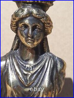 Vintage Old Antique Brass effect Statue Greek Goddess marble katyaptie 10tall