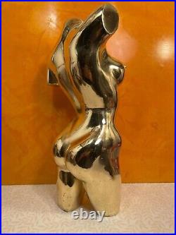 Vintage RR Sweden Cast Solid Brass Figure Garbo Statue Sculpture 15 RARE