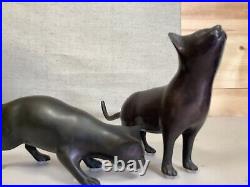 Vintage Set Of 2 Brass/Bronze Siamese Cats Statue Sculpture Art MCM