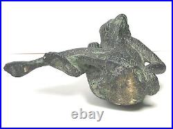 Vintage Solid Brass or Bronze Sitting Monkey Statue Figurine