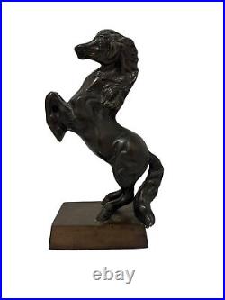 Vintage Solid Bronze Brass Casting Statue Rearing Horse 10 Tall 3.5 lbs D-1