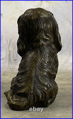 Vintage bronze brass Cocker Spaniel dog statue figurine sculpture figure Artwork