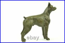Vintage bronze brass boxer dog statue handmade figurine figure sculpture Artwork