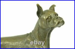 Vintage bronze brass boxer dog statue handmade figurine figure sculpture Artwork