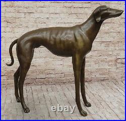 Vtg Brass Bronze Whippet Greyhound Dog Statue Sculpture Mid-Century Art Deco