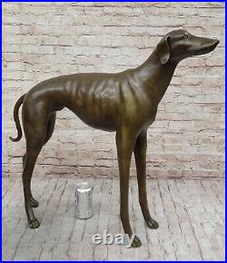 Vtg Brass Bronze Whippet Greyhound Dog Statue Sculpture Mid-Century Art Deco