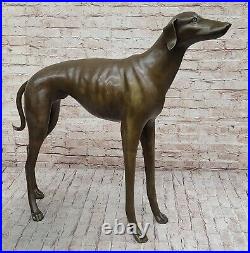 Vtg Brass Bronze Whippet Greyhound Dog Statue Sculpture Mid-Century Art Deco