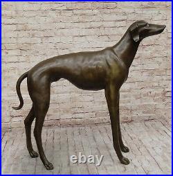 Vtg Brass Bronze Whippet Greyhound Dog Statue Sculpture Mid-Century Art Deco