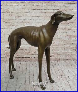 Vtg Brass Bronze Whippet Greyhound Dog Statue Sculpture Mid-Century Art Deco