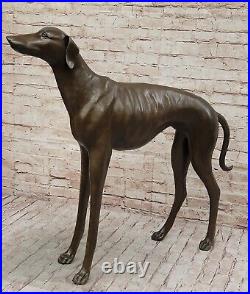 Vtg Brass Bronze Whippet Greyhound Dog Statue Sculpture Mid-Century Art Deco