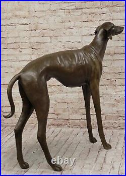 Vtg Brass Bronze Whippet Greyhound Dog Statue Sculpture Mid-Century Art Deco