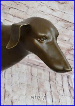 Vtg Brass Bronze Whippet Greyhound Dog Statue Sculpture Mid-Century Art Deco