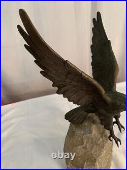 Vtg. Bronze/Brass Eagle Sculpture /Statue