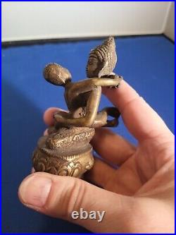 Vtg Tibetan statue-Yab Yum BuddhaShakti brass bronze figurine 4 (bra1016)