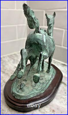 Wild Horses Statue Toyo Verdigris Bronze/Brass Nature's Bounty Collection EUC